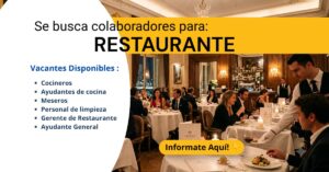 SE BUSCAN COLABORADORES PARA RESTAURANTE PRESTIGIOSO
